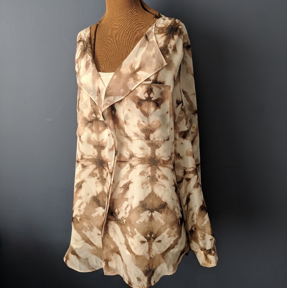 Calvin Klein sheer flouncy blouse